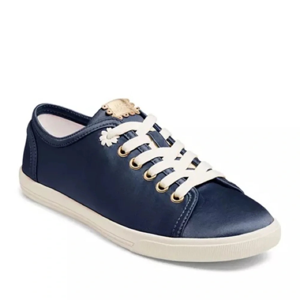 NWOT JACK ROGERS Lia Satin Lace Up Casual Fashion Sneakers - Midnight Navy